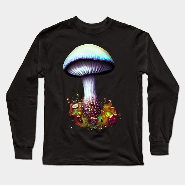 Fun Mushroom Hunter Design Long Sleeve T-Shirt by NKorn